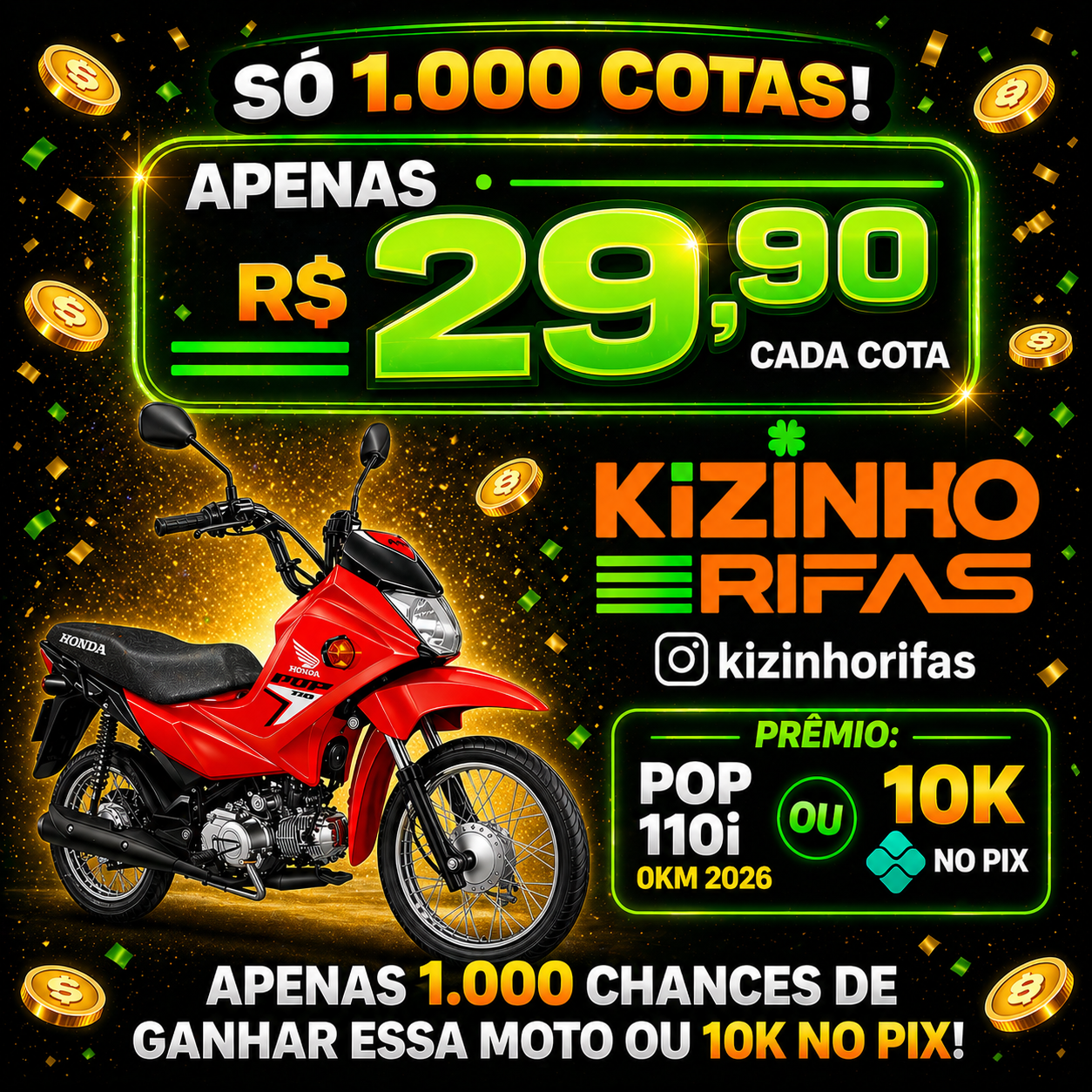 POP 110i 0KM 2026 🏍️ OU 10K NO PIX 💰